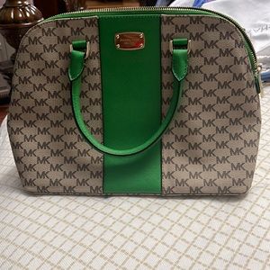 Lightly Used Micheal Kors Green Tote Bag